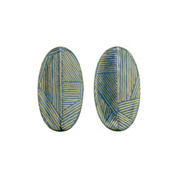 blue-teal-enamel-oval-post-earrings-Jenne Rayburn