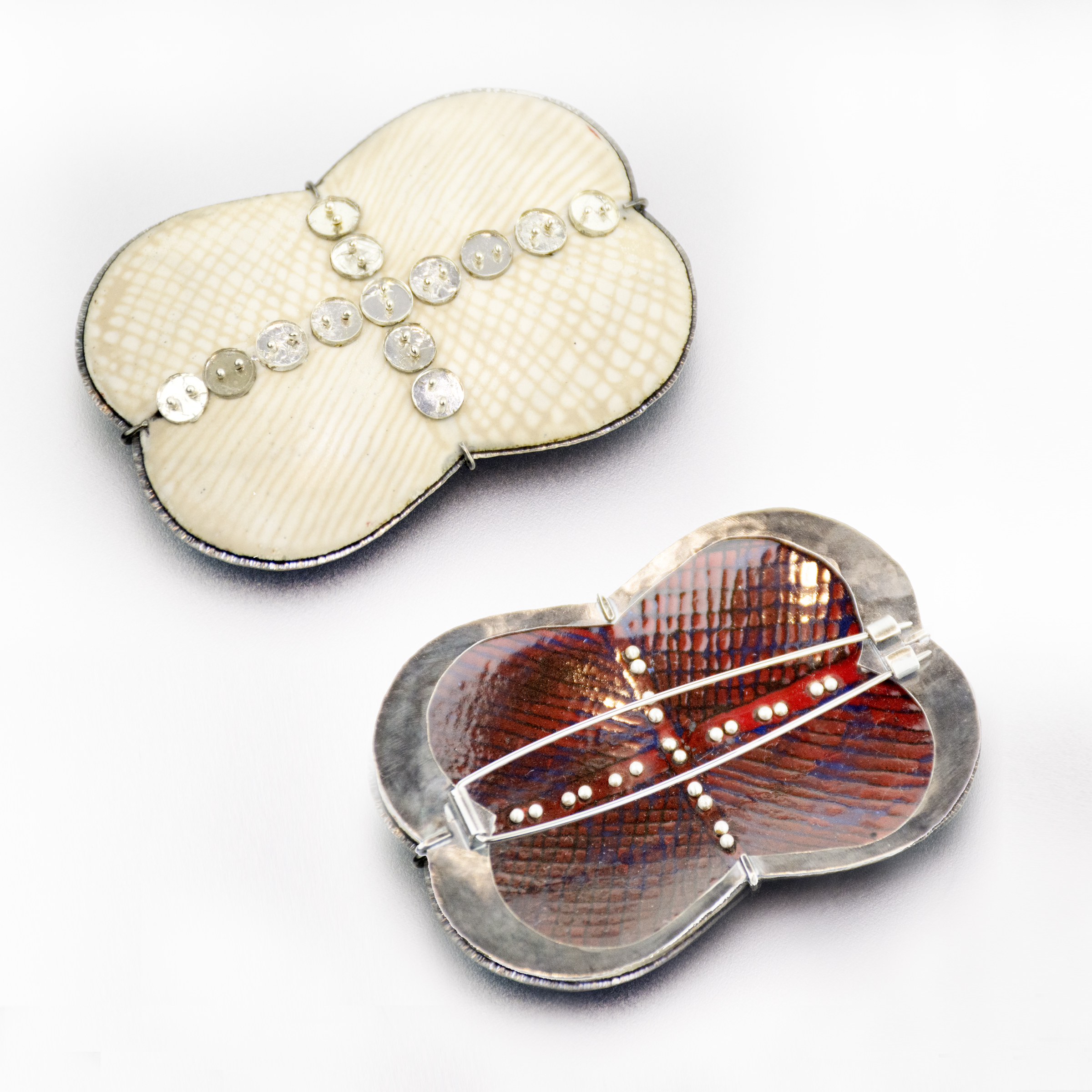 brooch-steel-enamel-antique-buttons-jenne rayburn | Jenne Rayburn