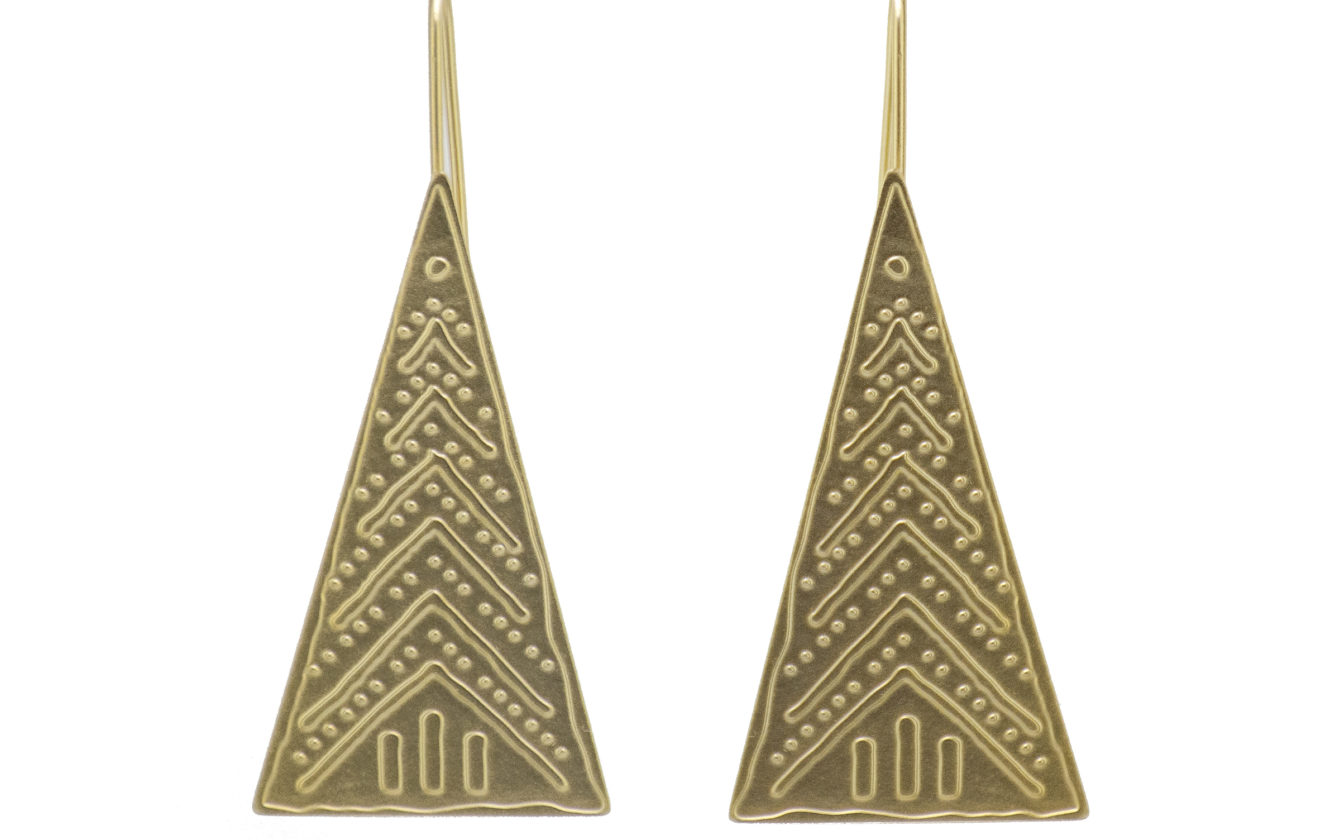 Gold Triangle Dangle Earrings
