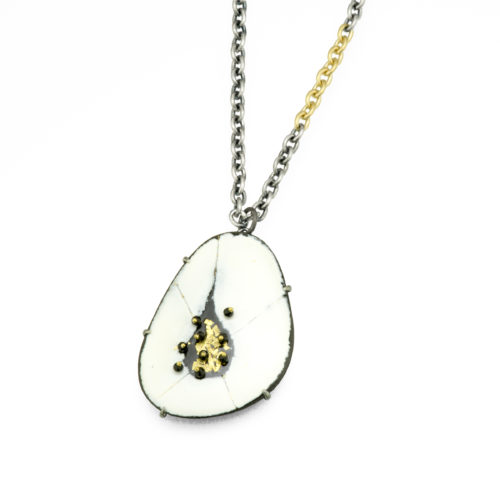 Painted Enamel Pendant Necklace