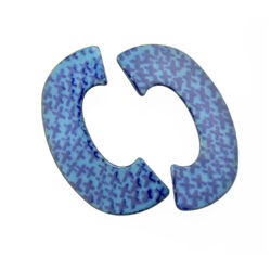 folded-blue x-enamel-earring-sculpture-Jenne Rayburn