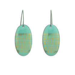 green-turquoise-enamel-oval-earrings-Jenne Rayburn