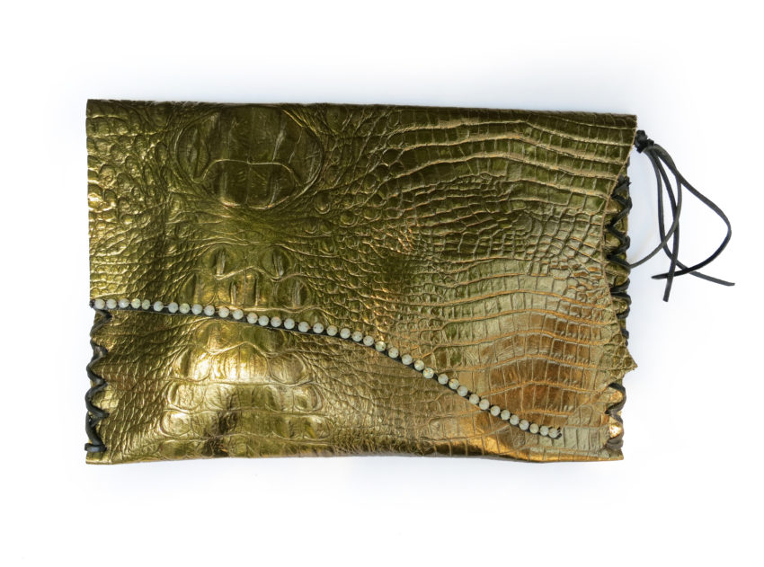 Handcrafted Metalic Leather Clutch by Jenne Rayburn