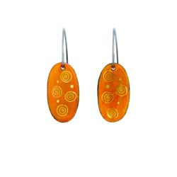 orange-enamel-oval-earrings-Jenne Rayburn