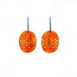 orange-enamel-oval-earrings-Jenne Rayburn