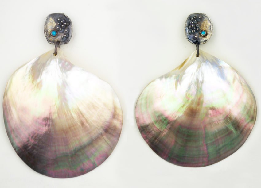 pearl-shell-silver-tourquoise-earrings-jenne rayburn