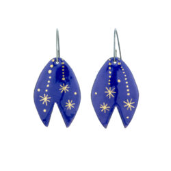purple-enamel-flower-earrings-Jenne Rayburn