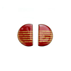 red-enamel-half circle-post-earrings-Jenne Rayburn