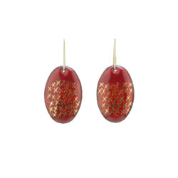 red-enamel-x-oval-earrings-Jenne Rayburn