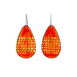 red-orange-enamel-teardrop-earrings-Jenne Rayburn