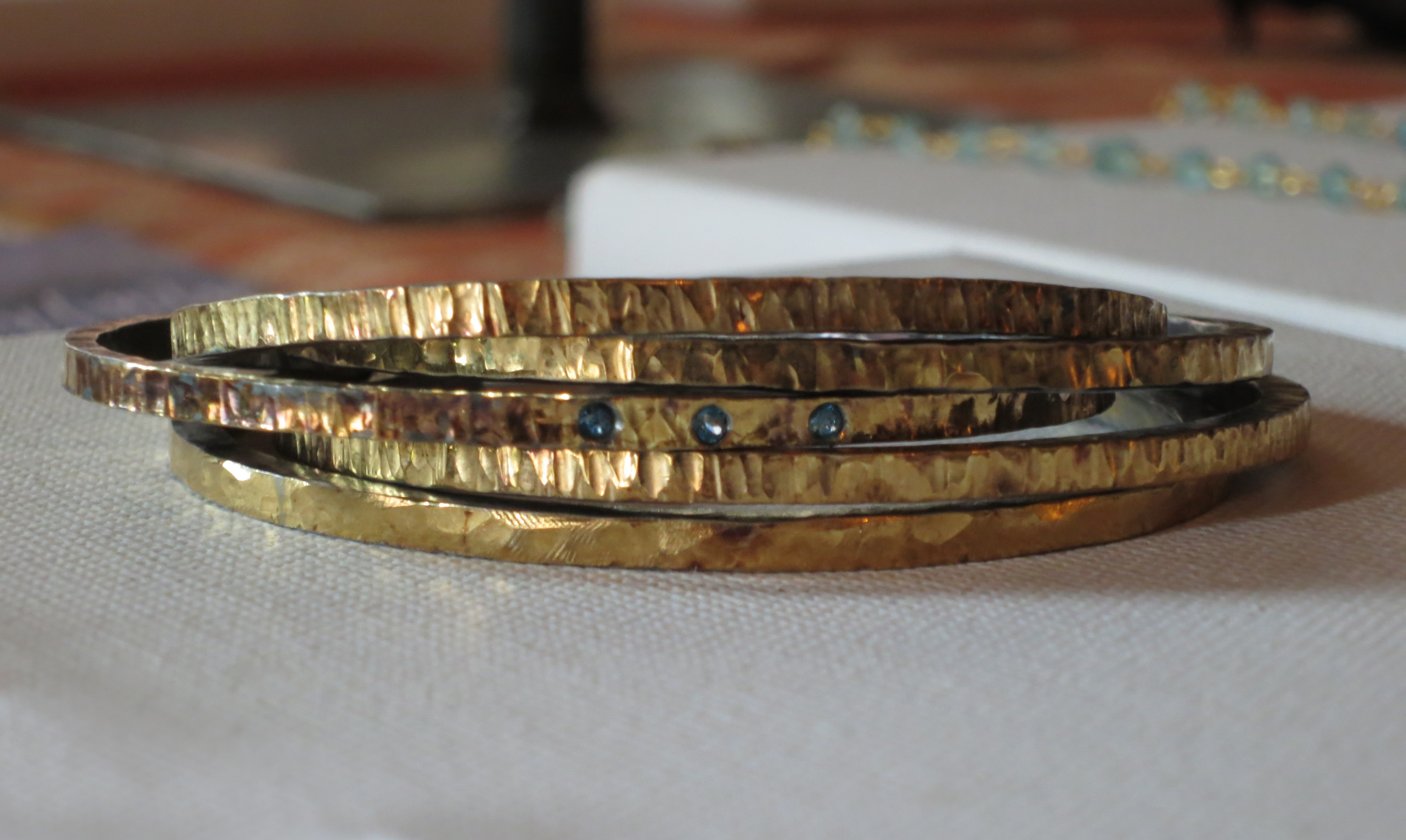 Handcrafted Unique Hammered Cuff Bracelets by Jenne Rayburn
